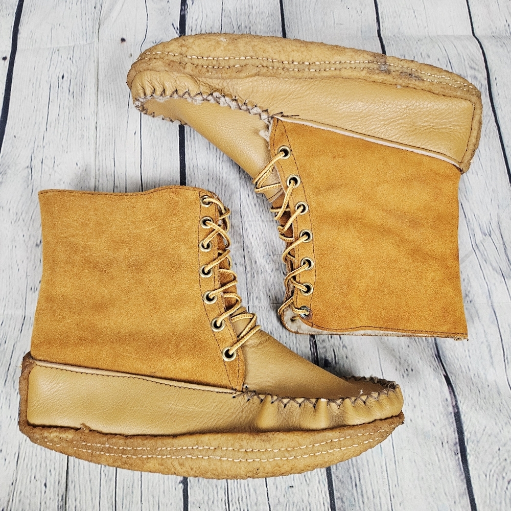 BASTIEN BROS. | vintage crepe sole laceup leather moccasin mukluk boots